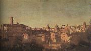  Jean Baptiste Camille  Corot The Forum seen from the Farnese Gardens oil on canvas